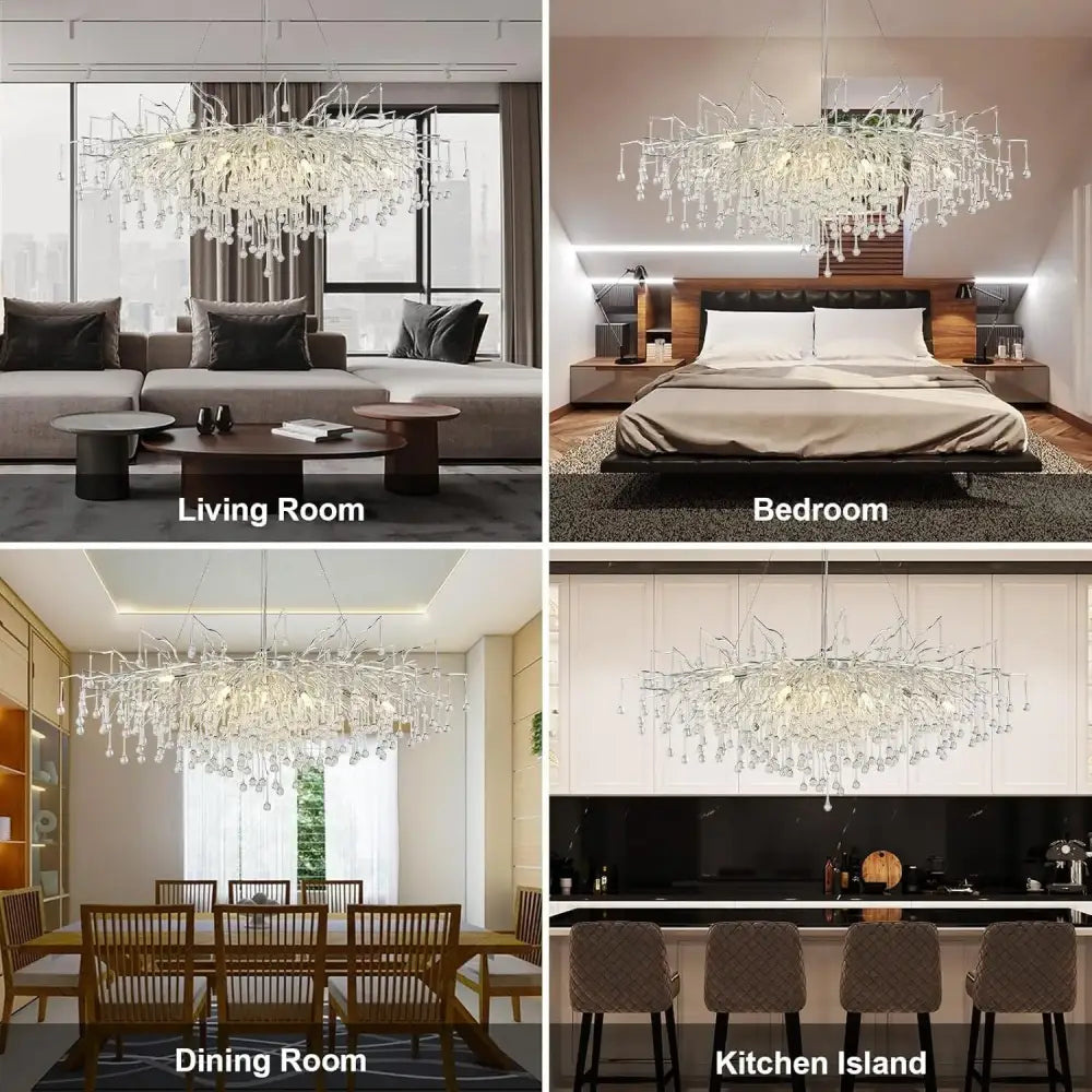 Gold Crystal Living Chandelier