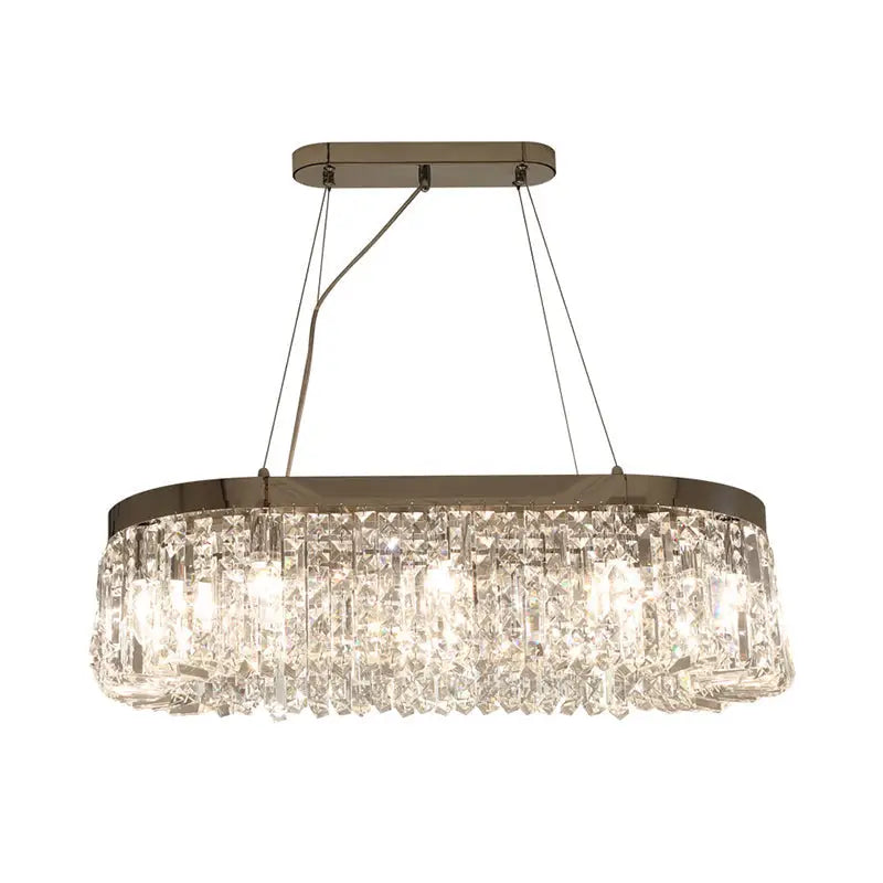 Chrome Crystal Island Pendant Ten-Light