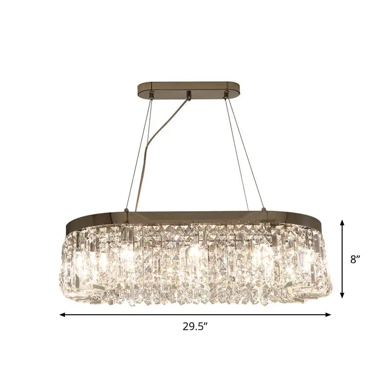 Chrome Crystal Island Pendant Ten-Light