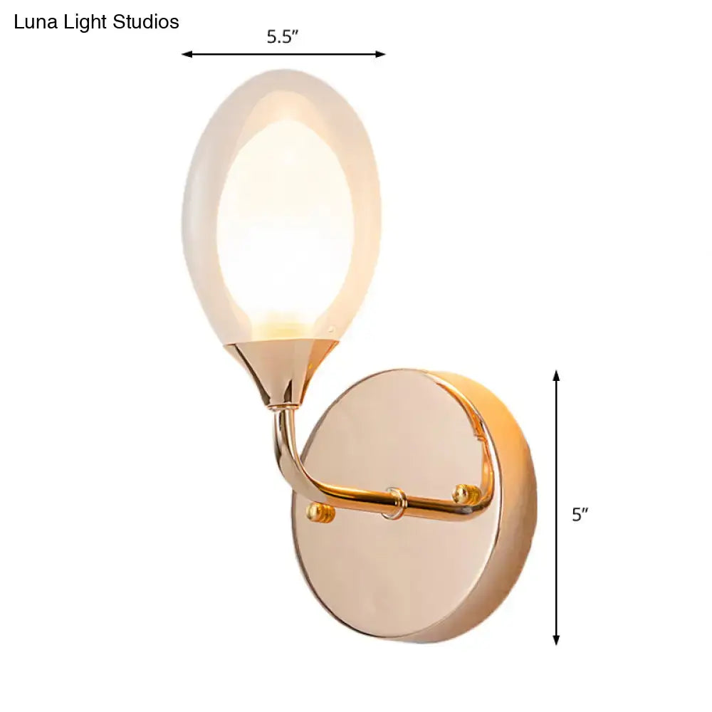 Gold Clear Glass Bedroom Wall Lamp