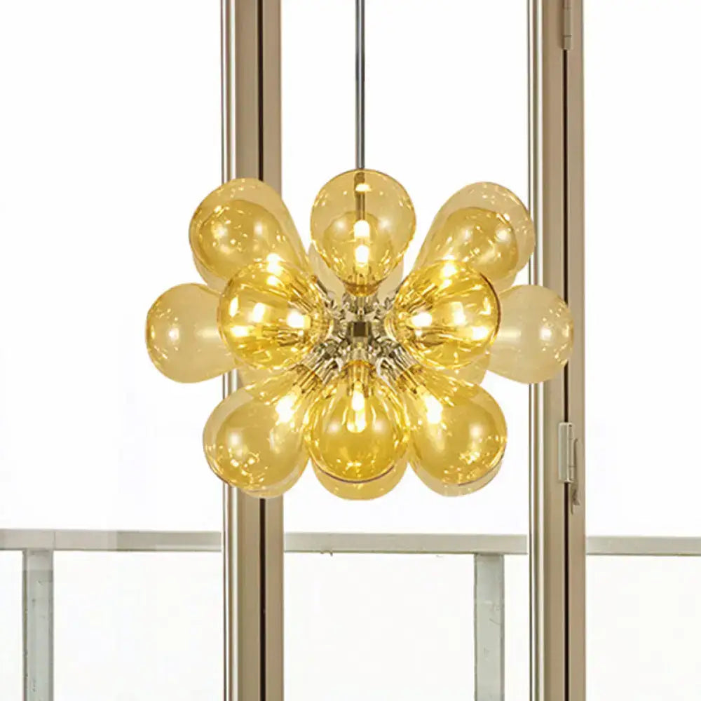 Cognac Glass Bubble Chandelier