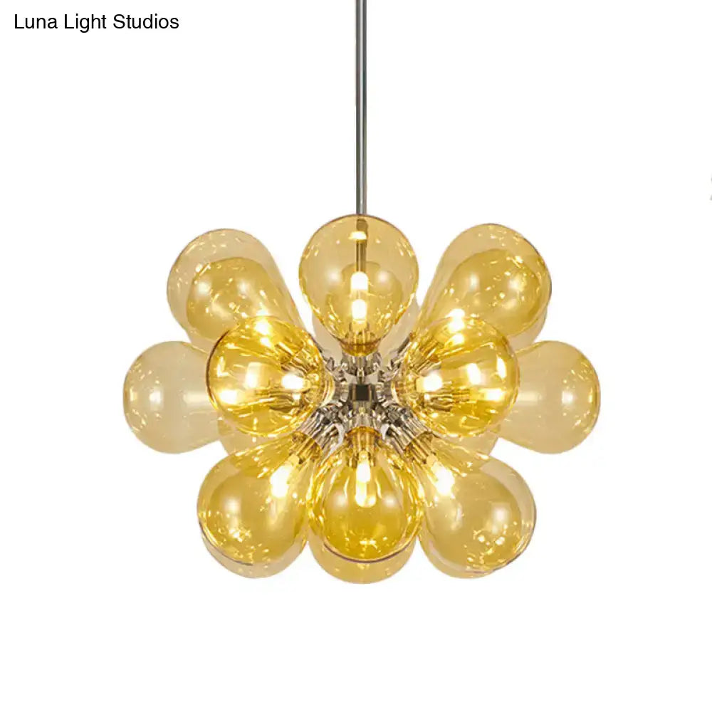 Cognac Glass Bubble Chandelier