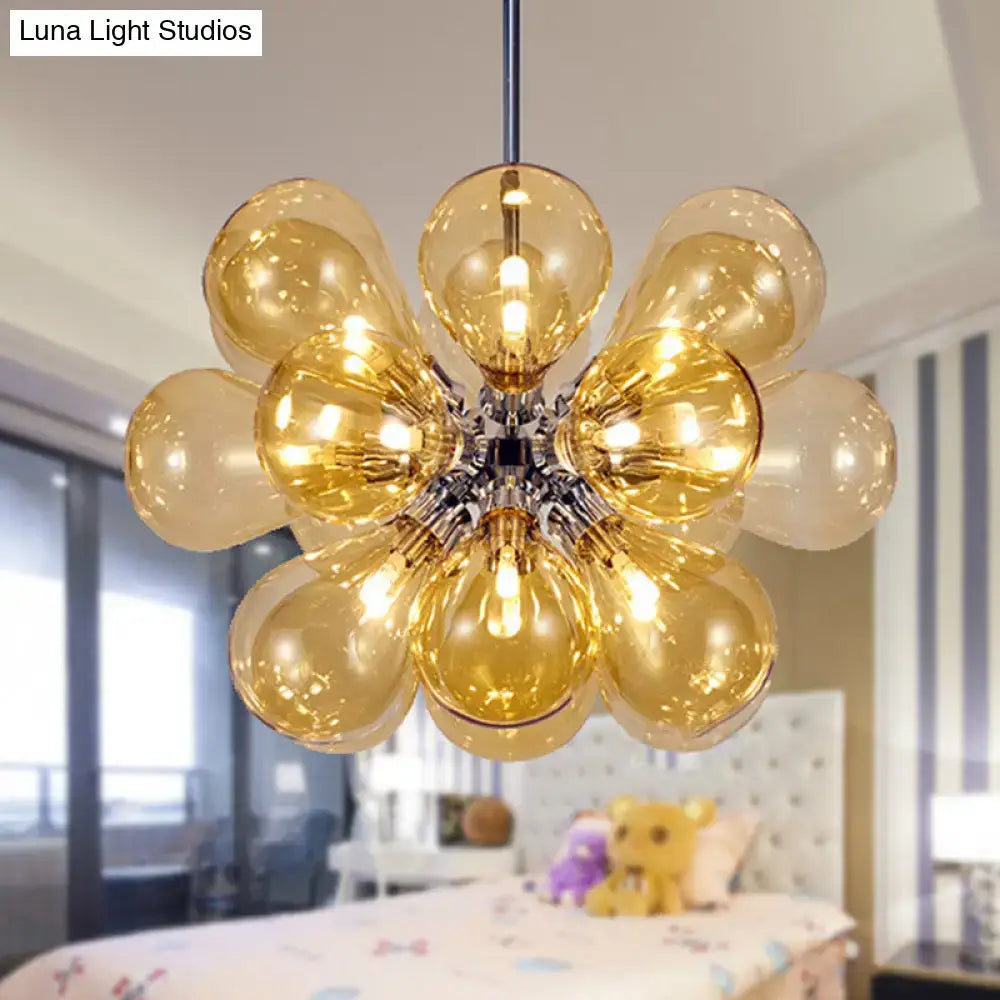 Cognac Glass Bubble Chandelier