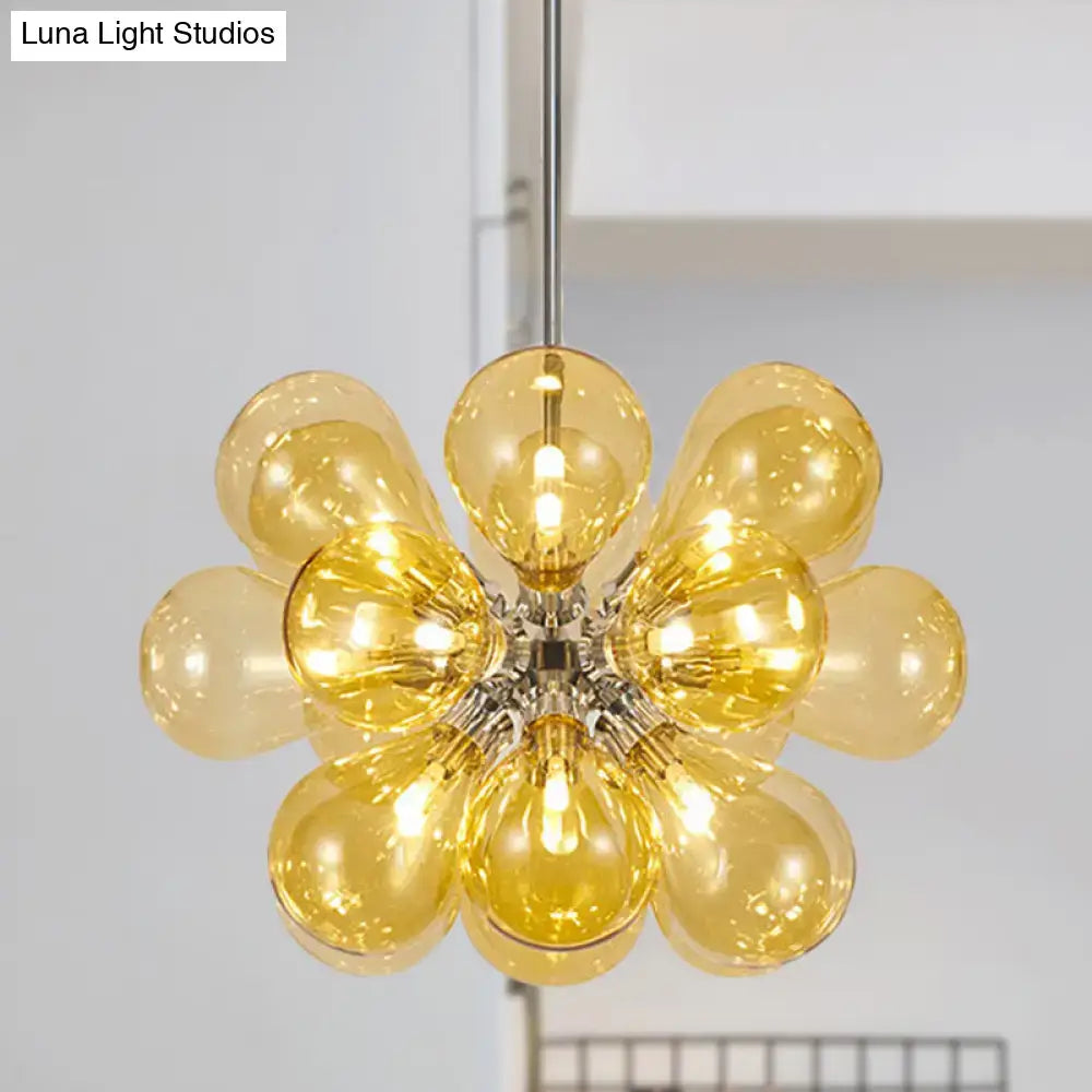 Cognac Glass Bubble Chandelier