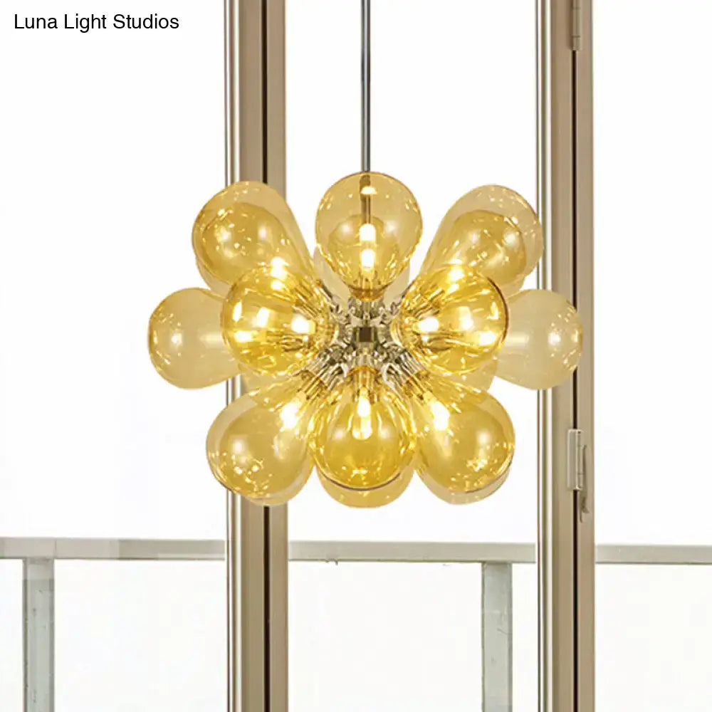 Cognac Glass Bubble Chandelier