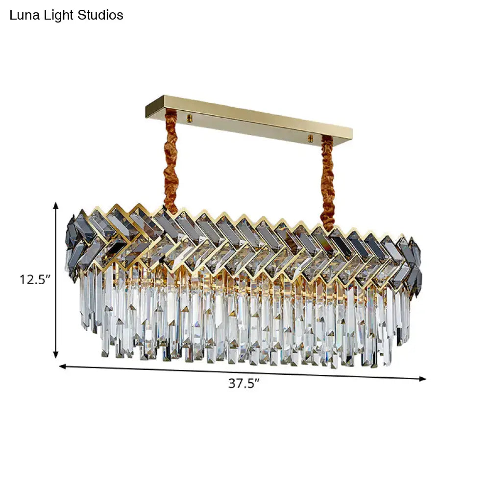 Black Gold Ellipse Pendant Light