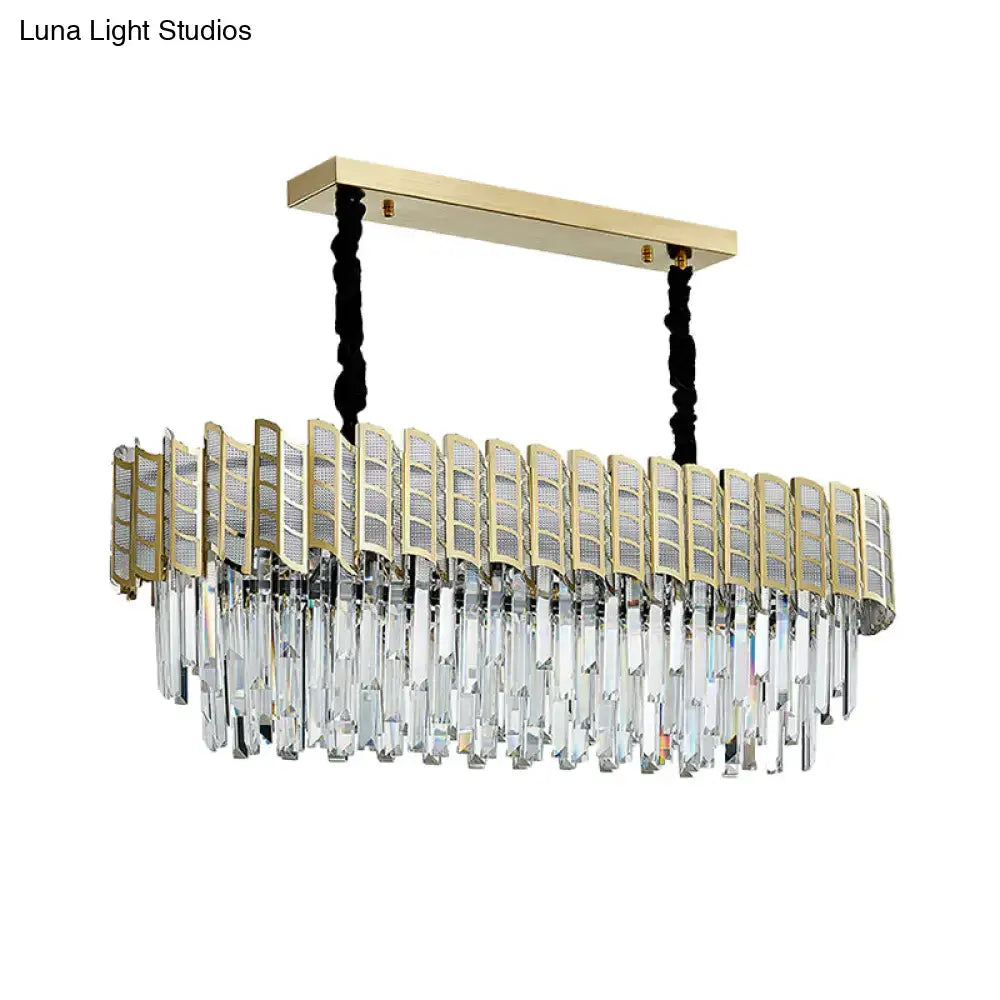 Gold Crystal Pendant Light for Dining Rooms and Kitchens