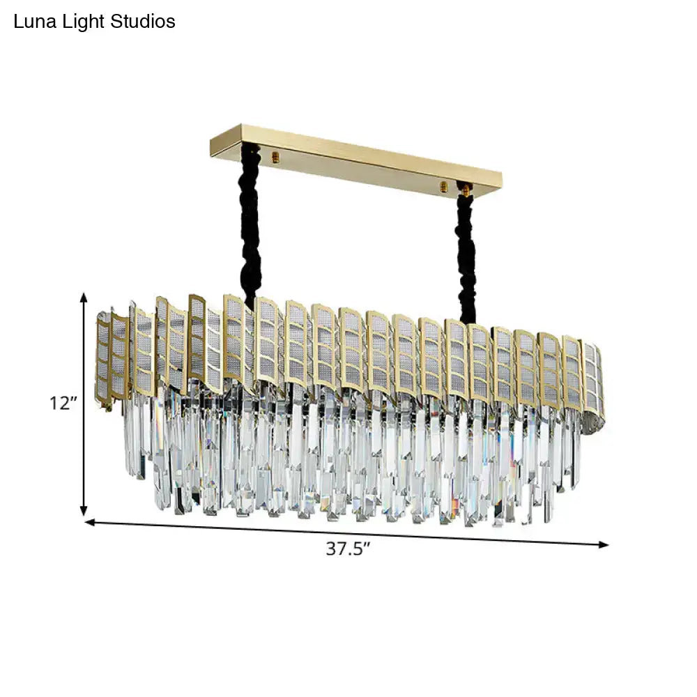 Gold Crystal Pendant Light for Dining Rooms and Kitchens