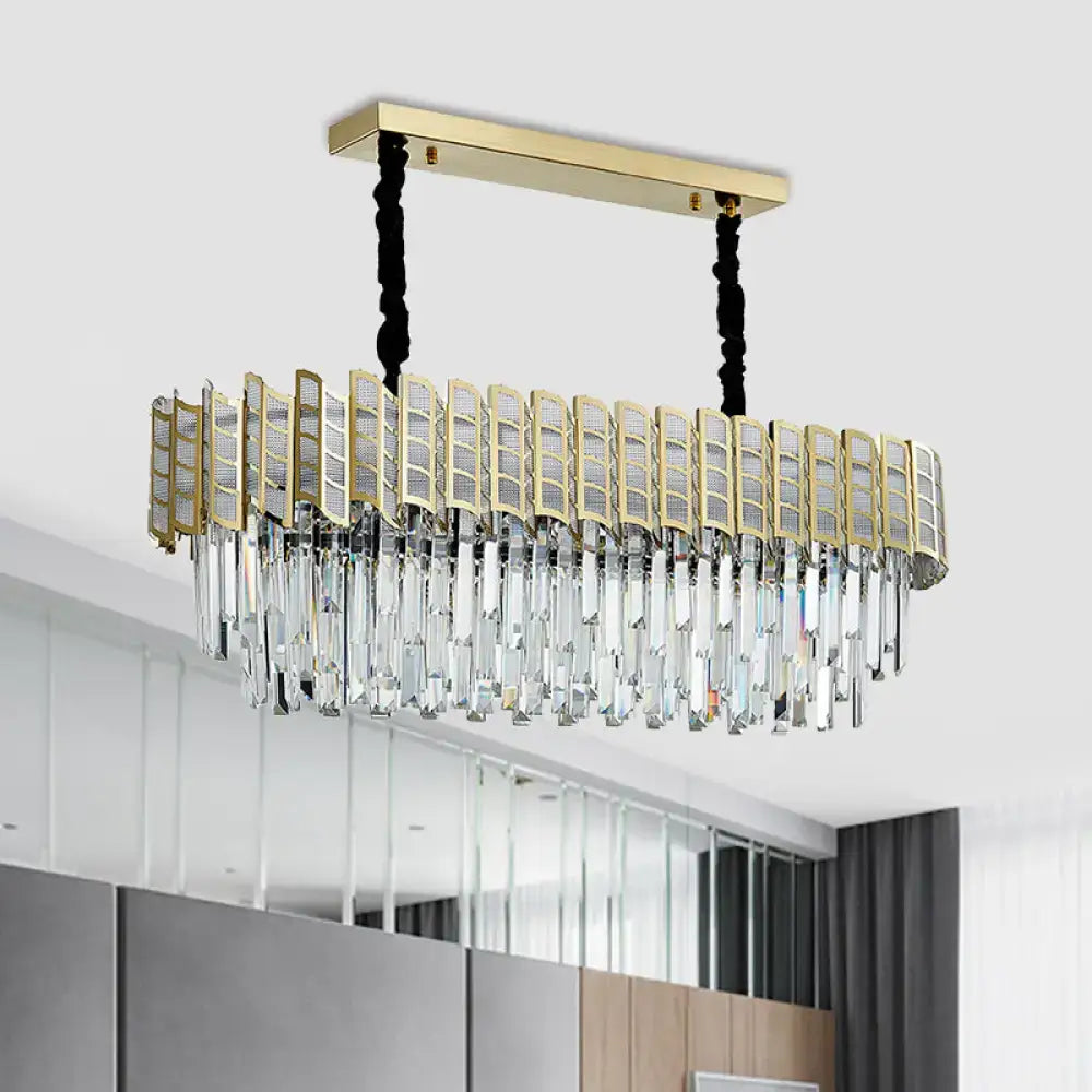Gold Crystal Pendant Light for Dining Rooms and Kitchens