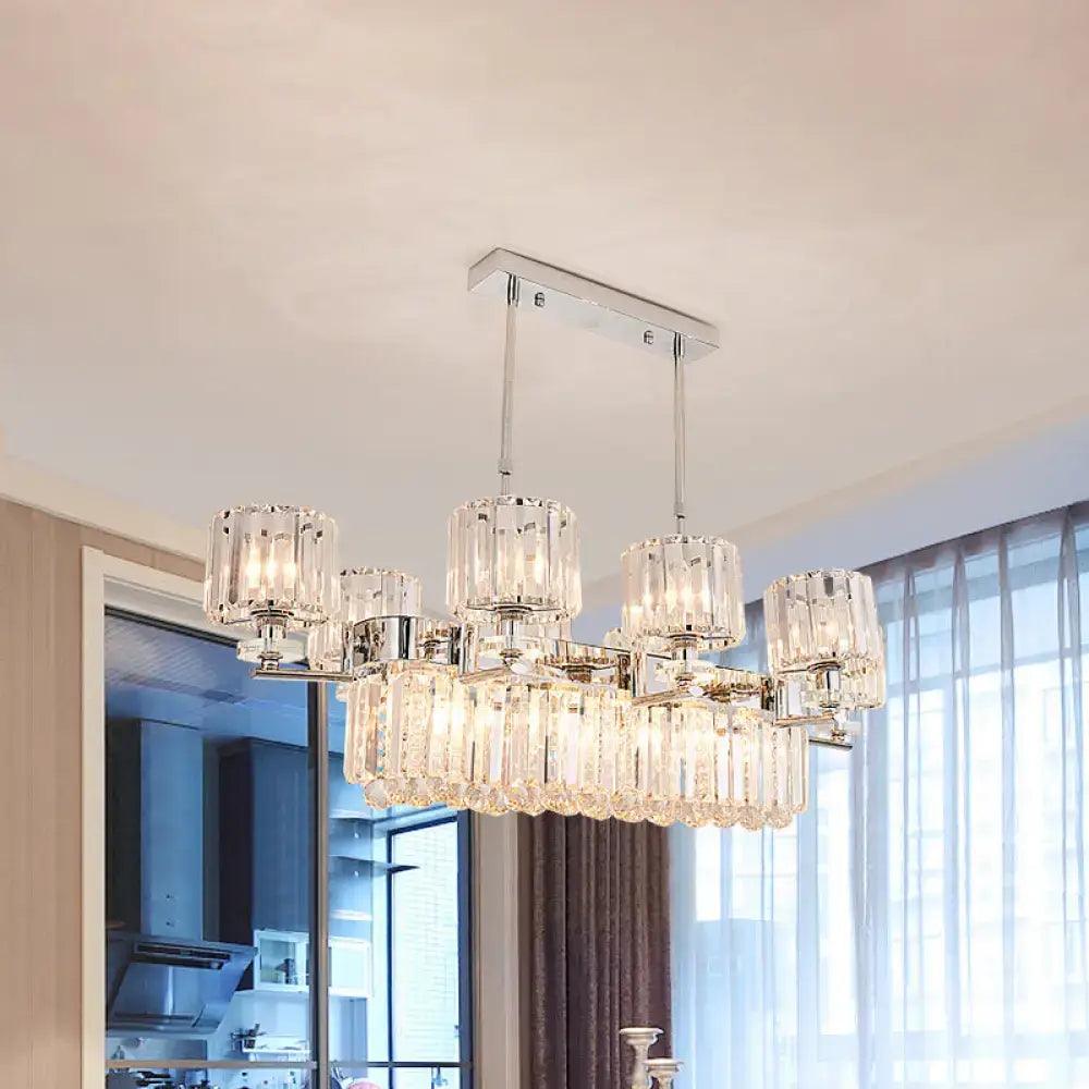 Chrome Crystal Island Light