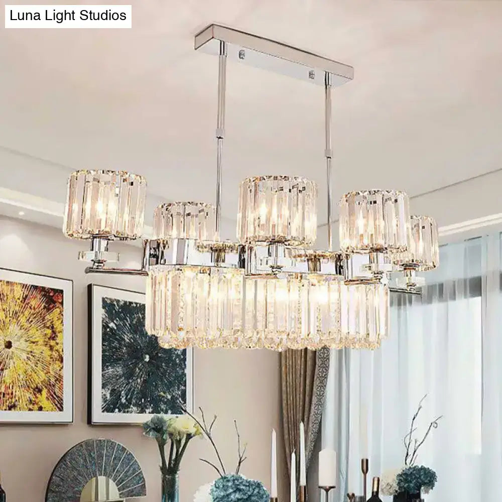 Chrome Crystal Island Light