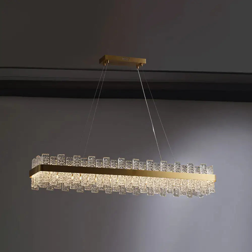 Brass Crystal Loop Design Pendant Light