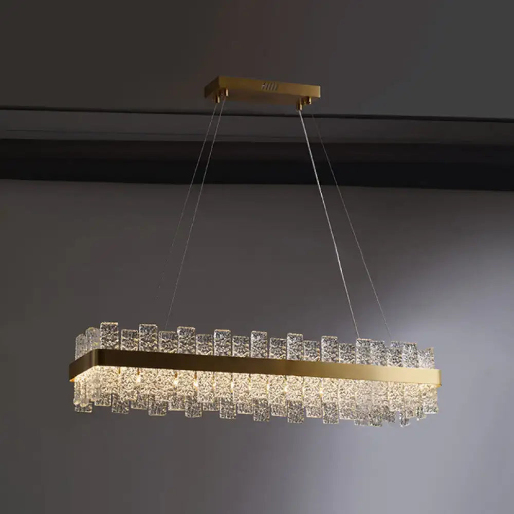 Brass Crystal Loop Design Pendant Light