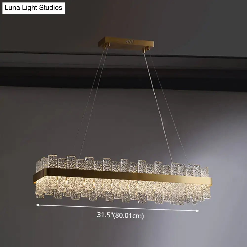 Brass Crystal Loop Design Pendant Light