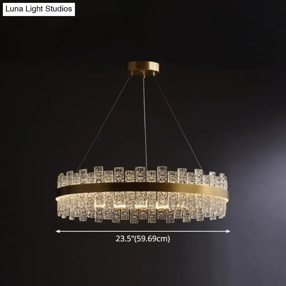 Brass Crystal Loop Design Pendant Light