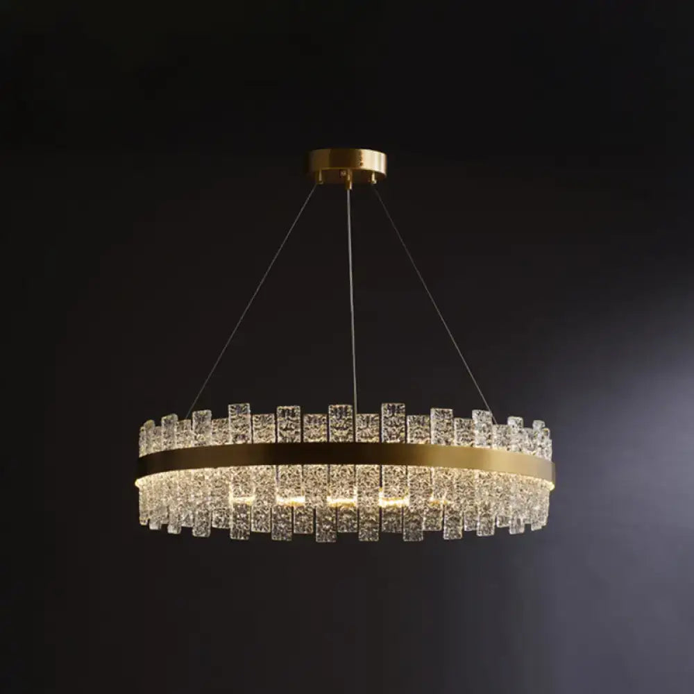 Brass Crystal Loop Design Pendant Light