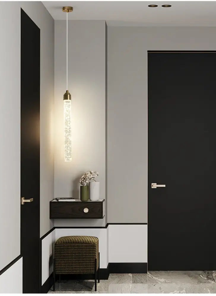 Gold Crystal Pendant Light 35cm Round