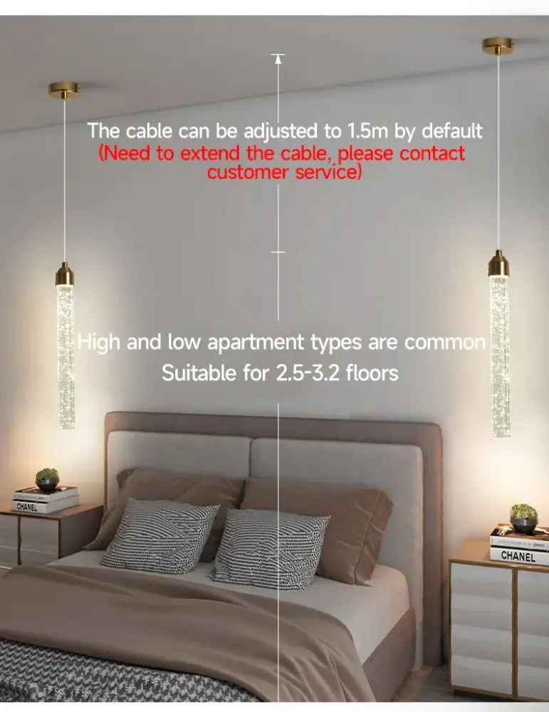 Gold Crystal Pendant Light 35cm Round
