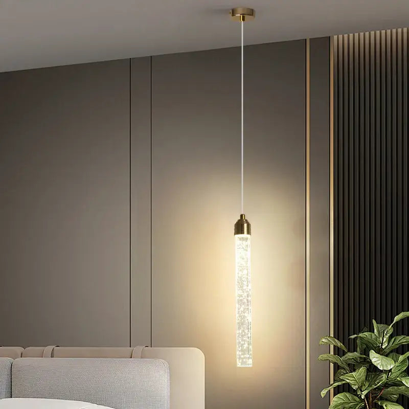 Gold Crystal Pendant Light 35cm Round