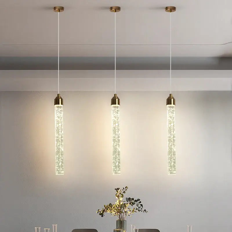 Gold Crystal Pendant Light 35cm Round