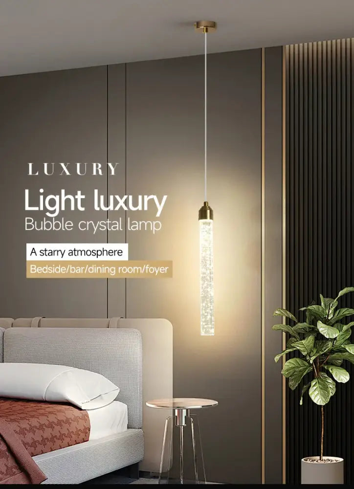 Gold Crystal Pendant Light 35cm Round