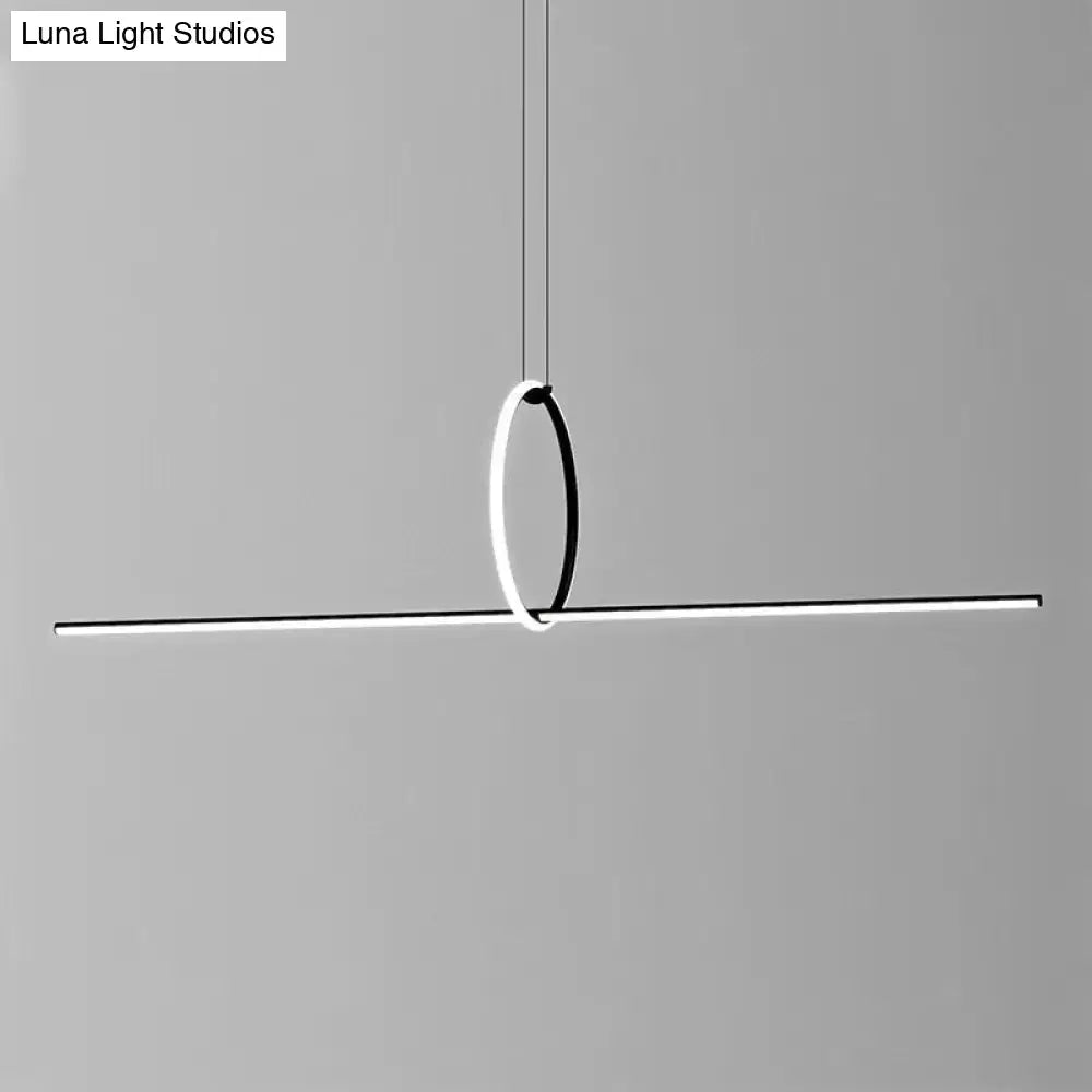 Black Line Art Pendant