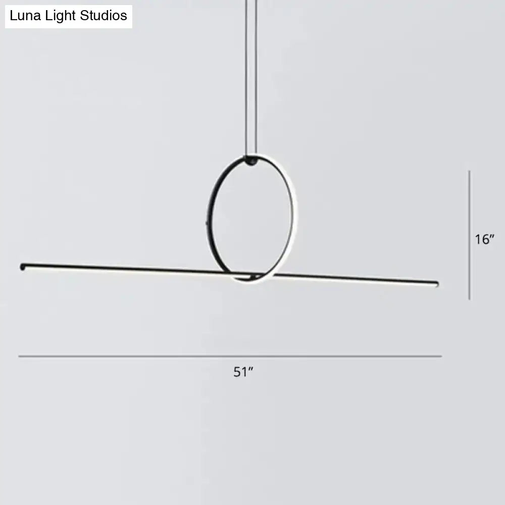 Black Line Art Pendant