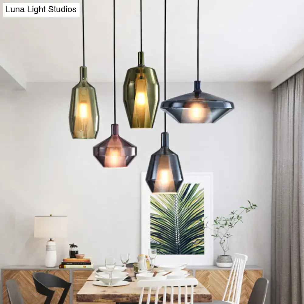 Amber Geometric Pendant Light