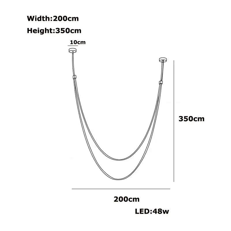Leather Belt LED Chandelier 100-150cm