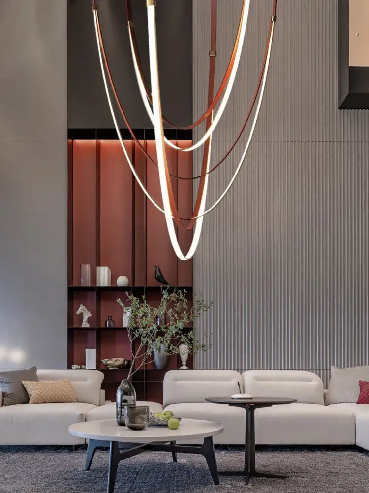 Leather Belt LED Chandelier 100-150cm