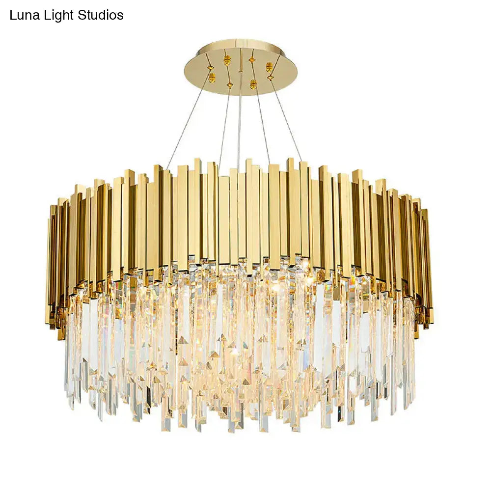 Gold Crystal Prism Chandelier