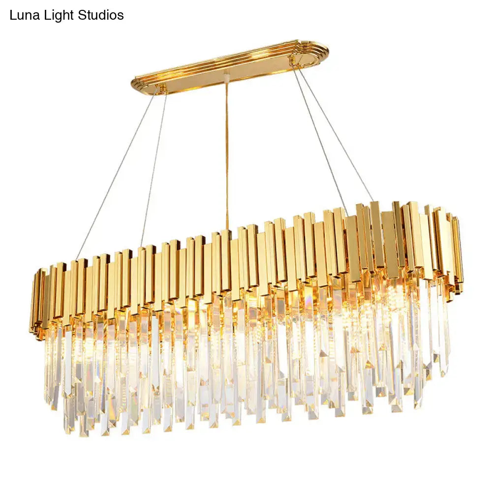 Gold Crystal Prism Chandelier