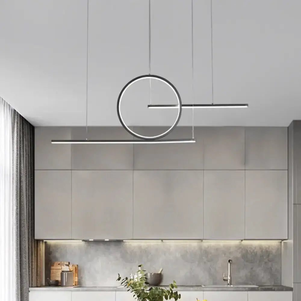Gold LED Pendant Light Sleek Metal Design