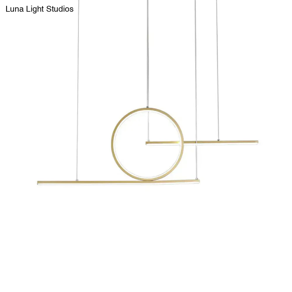 Gold LED Pendant Light Sleek Metal Design