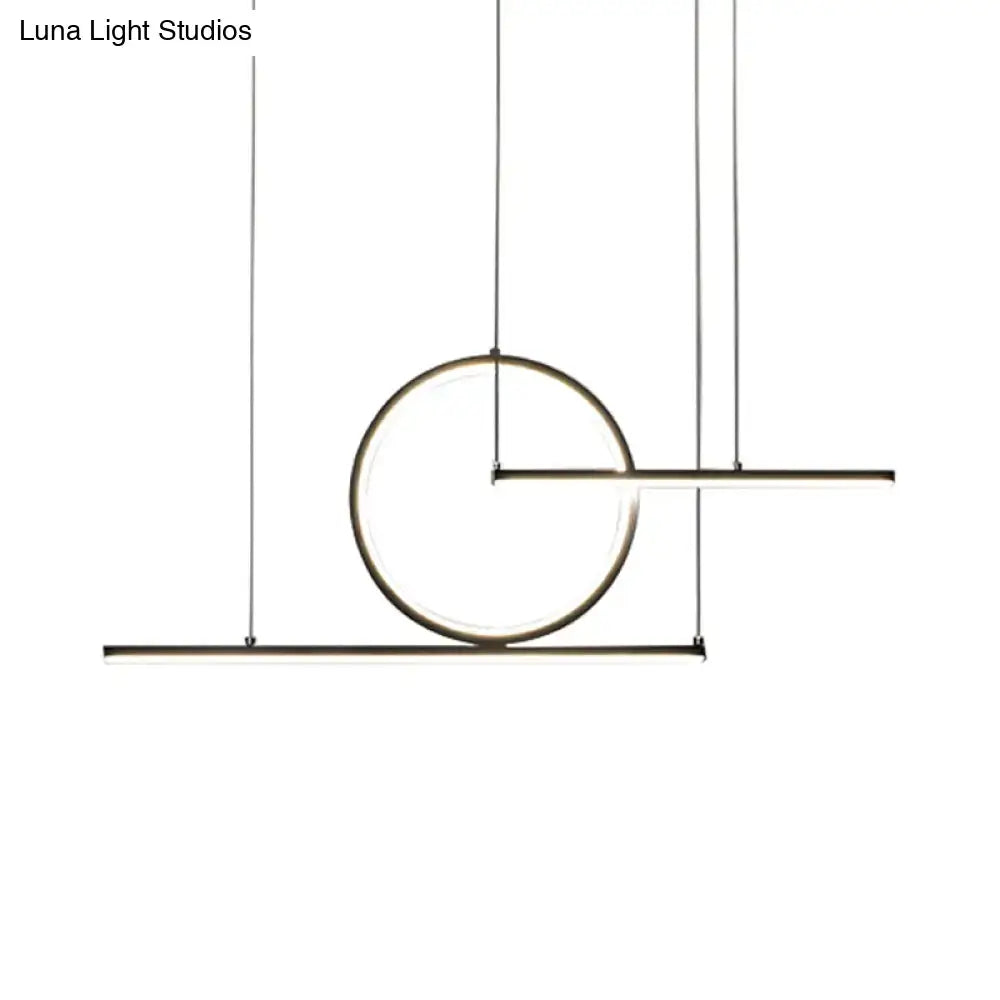 Gold LED Pendant Light Sleek Metal Design