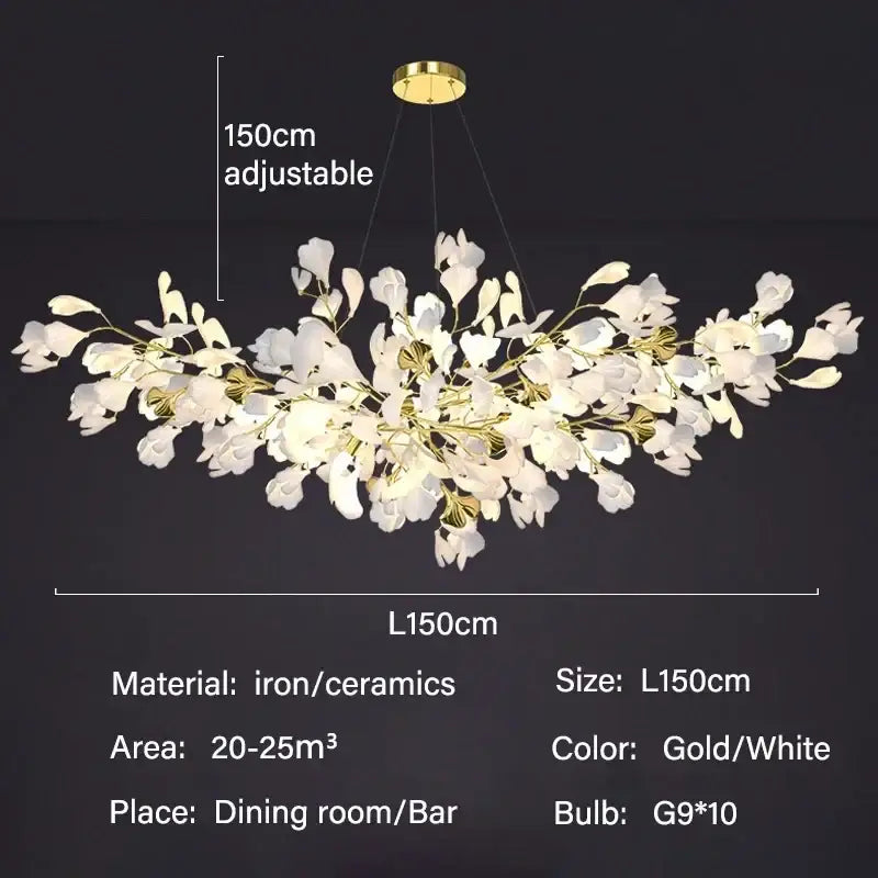 Gold Ginkgo LED Chandelier