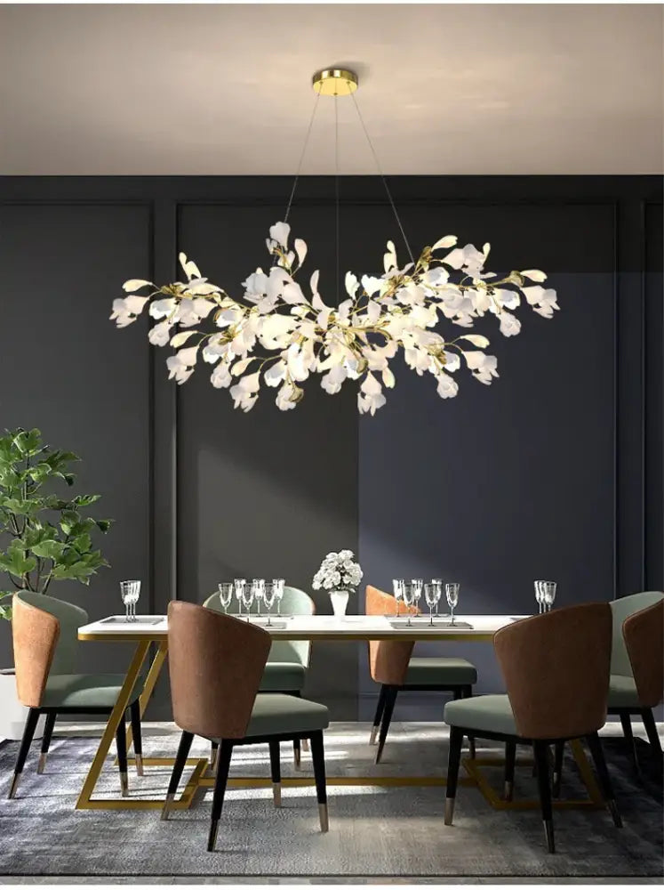 Gold Ginkgo LED Chandelier