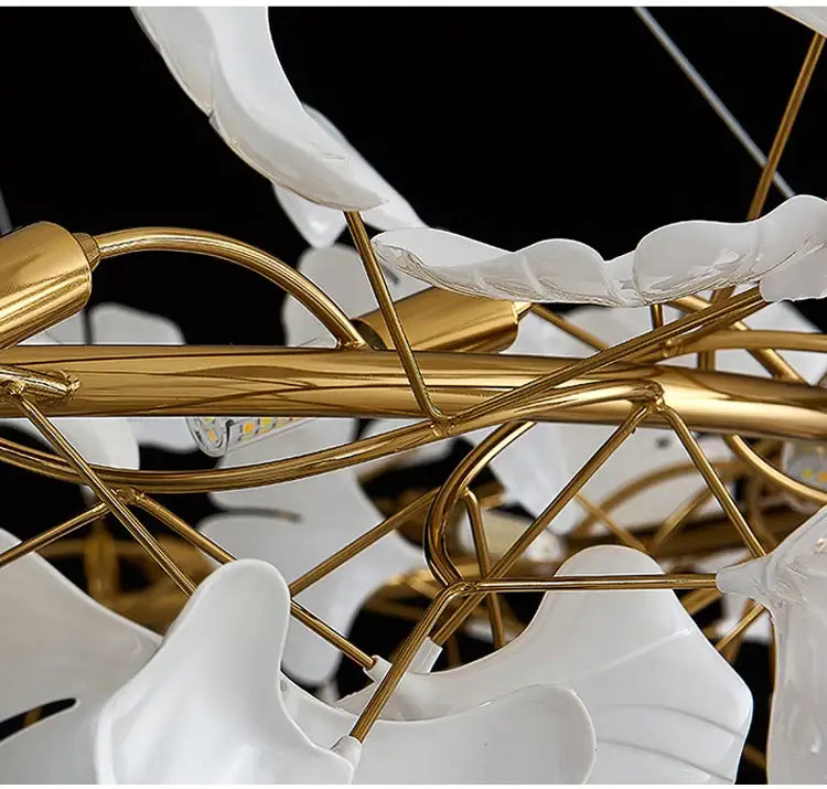 Gold Ginkgo LED Chandelier