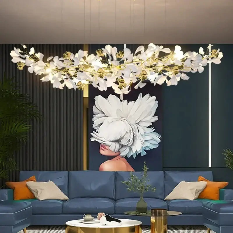 Gold Ginkgo LED Chandelier