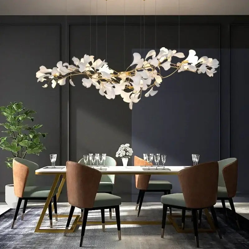 Gold Ginkgo LED Chandelier