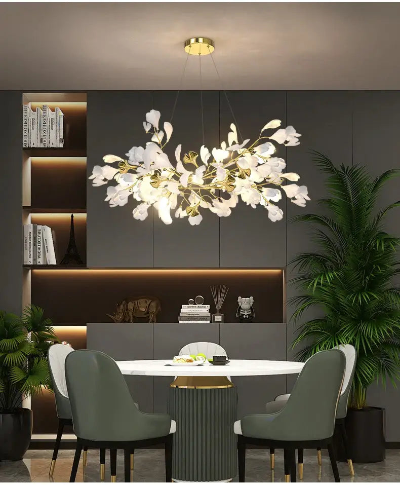 Gold Ginkgo LED Chandelier