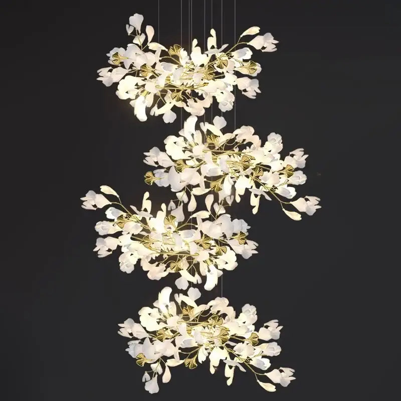 Gold Ginkgo LED Chandelier