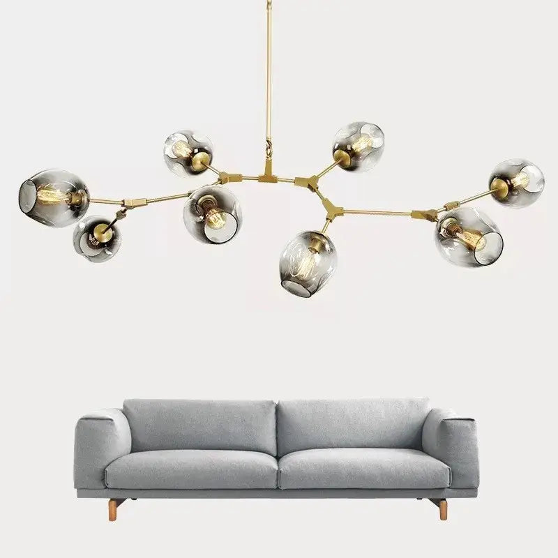 Green Glass Ball Chandelier