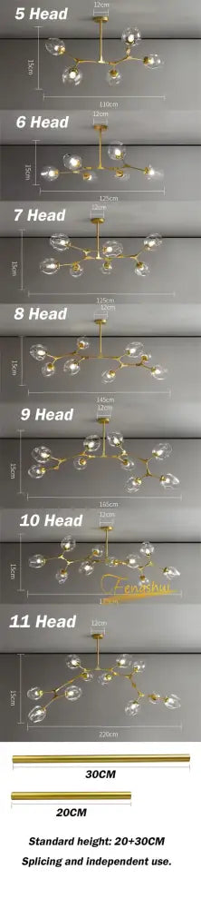 Green Glass Ball Chandelier