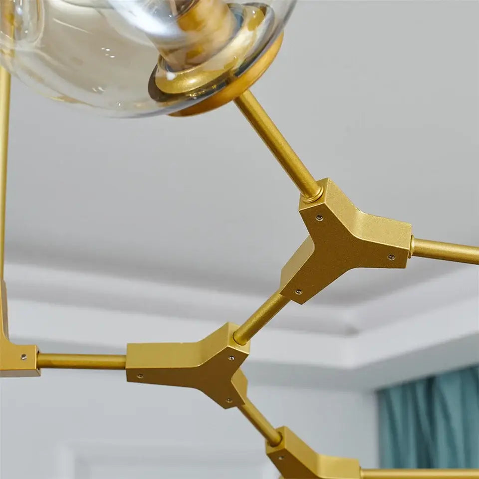 Green Glass Ball Chandelier