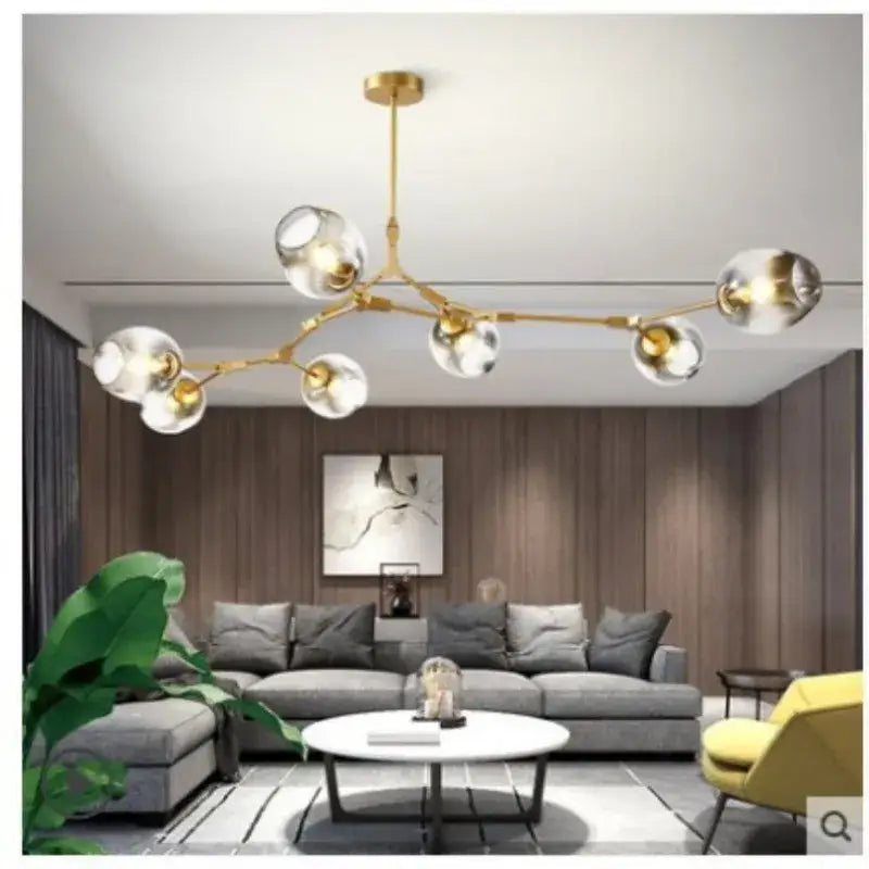 Green Glass Ball Chandelier