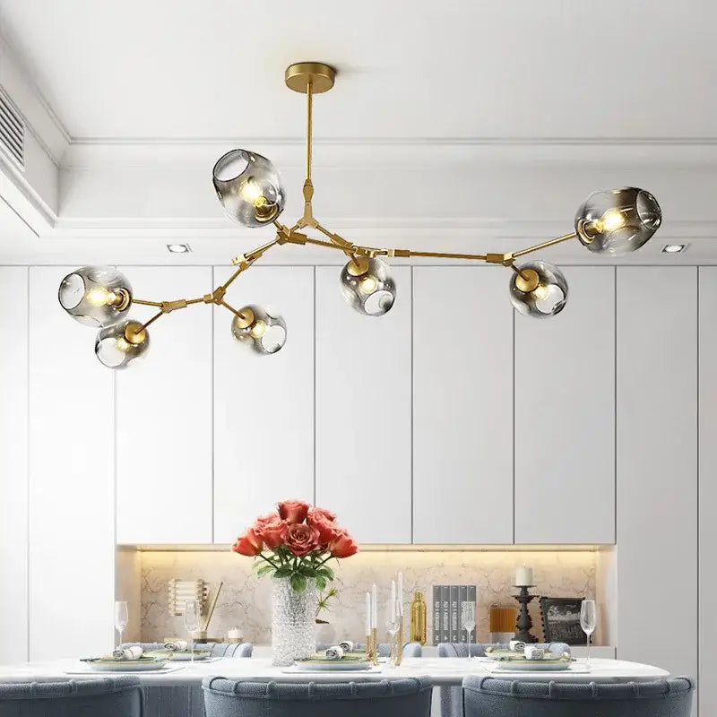 Green Glass Ball Chandelier