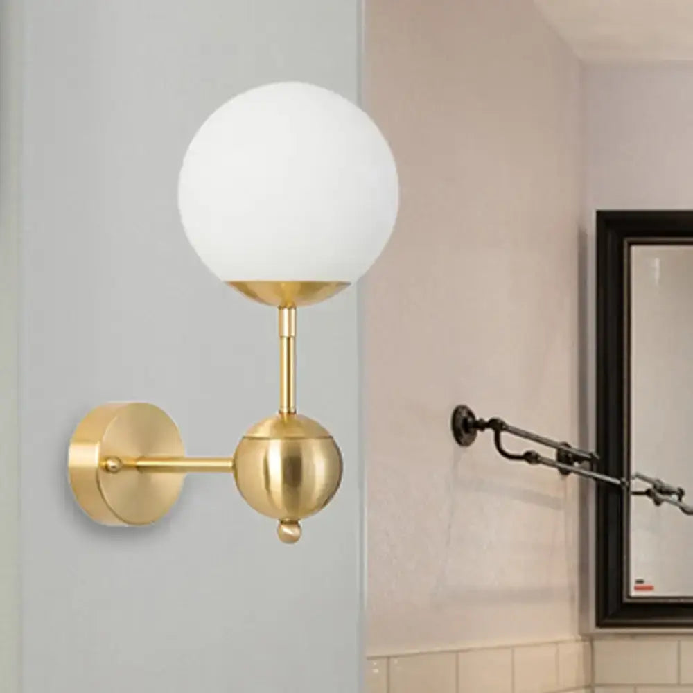 Brass Globe Bathroom Sconce