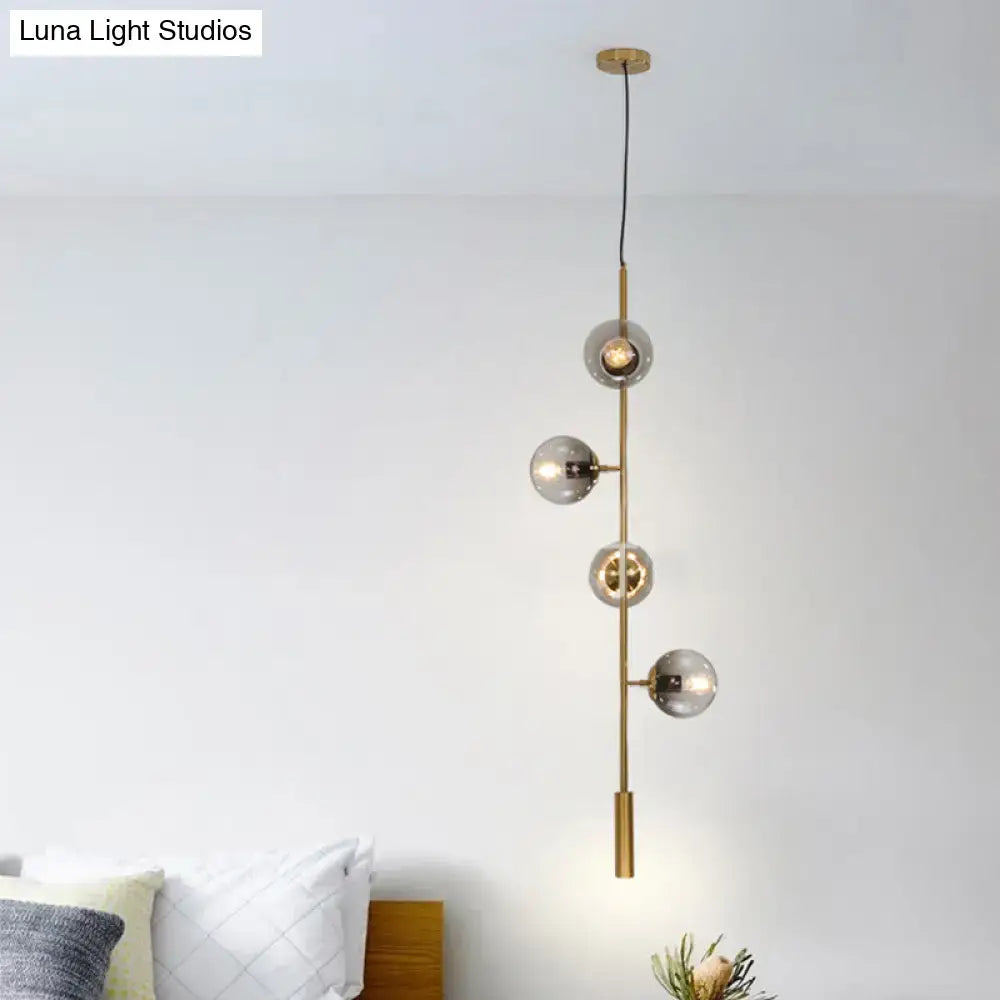 Gold Glass Linear Chandelier