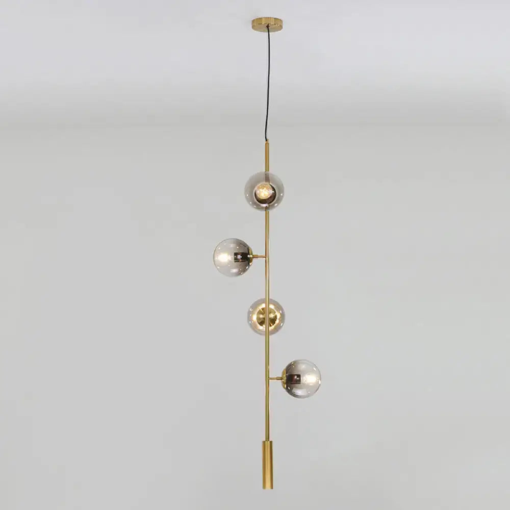 Gold Glass Linear Chandelier